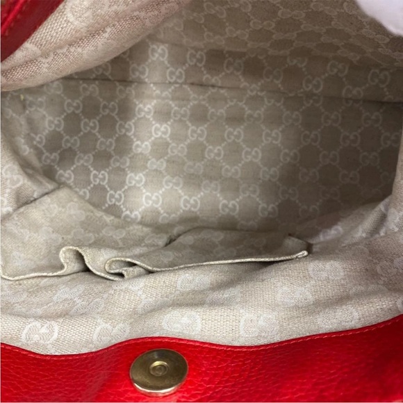 Gucci Red Tote with Bamboo Handles - Picture 5 of 8